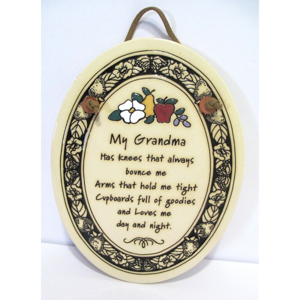 Trinity Pottery "MY GRANDMA" Oval Plaque 7" Made in USA